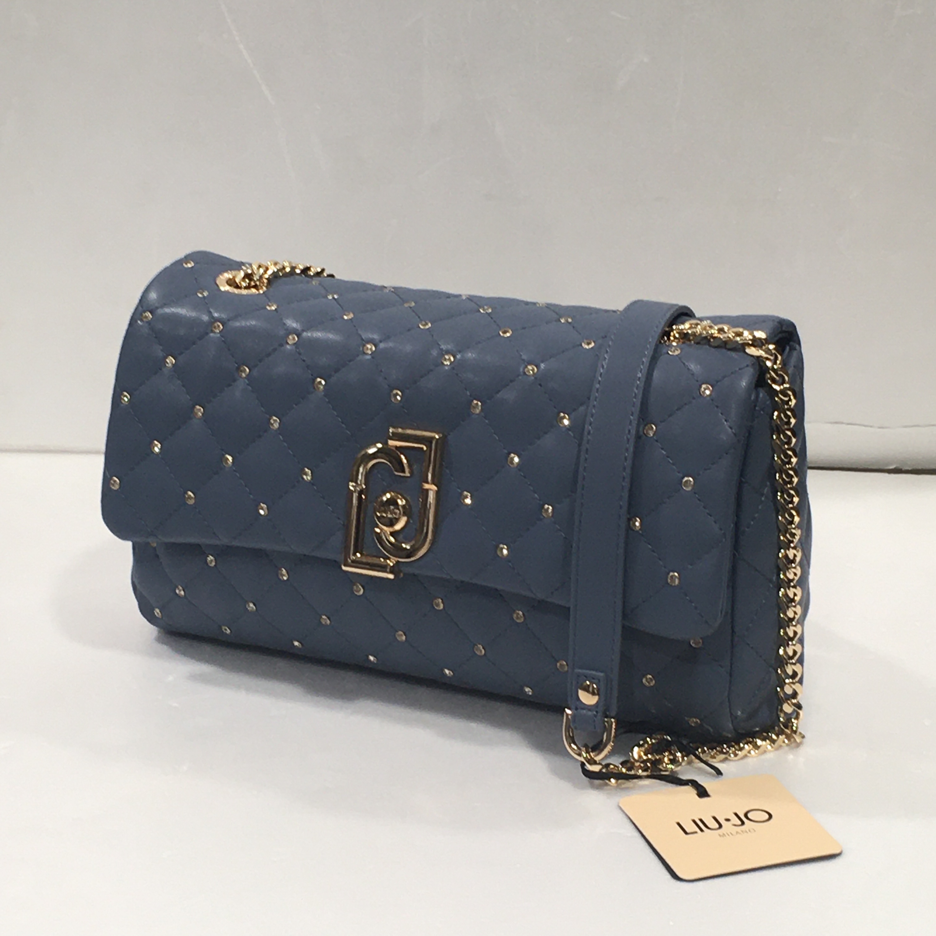LIU JO Borsa Tracolla AA0210 E0041 Matelassè Strass Nuvola