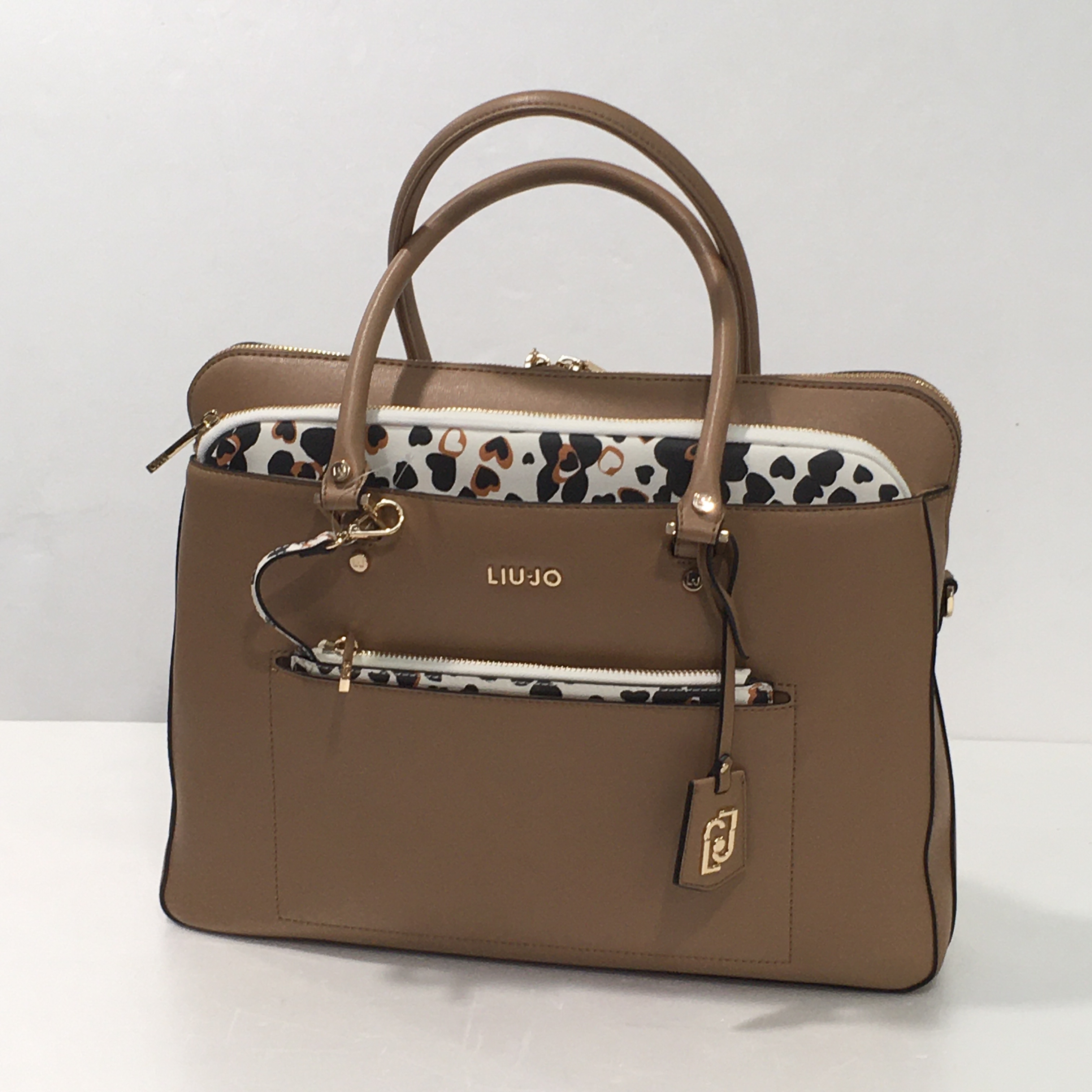 LIU JO Borsa Cartella Con Custodia Laptop Beige AA0016 E0087