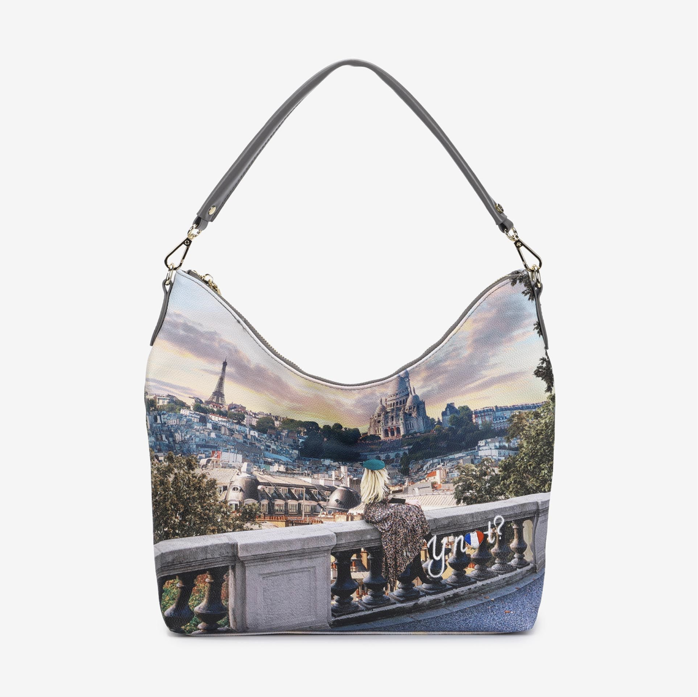 Borsa Mare YNOT? Shopping Medium Samoa – Canvas Blu Con Zip E Tracolla – Ideale Per Spiaggia E Tempo Libero